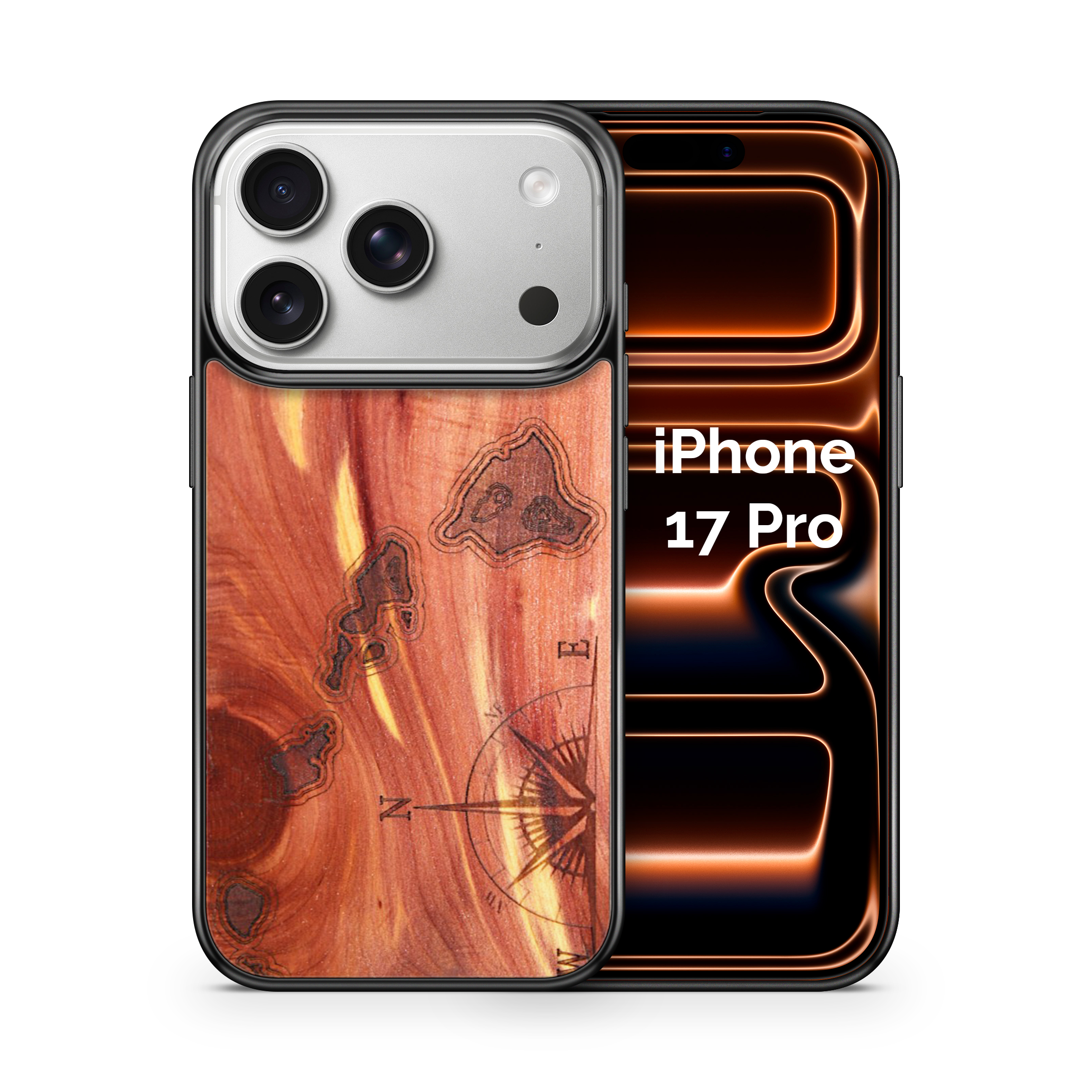 Slim Wooden iPhone Case (Hawaiian Islands in Aromatic Cedar)