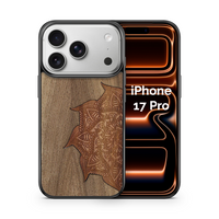 Slim Wooden Phone Case (Cedar Mandala in Black Walnut)