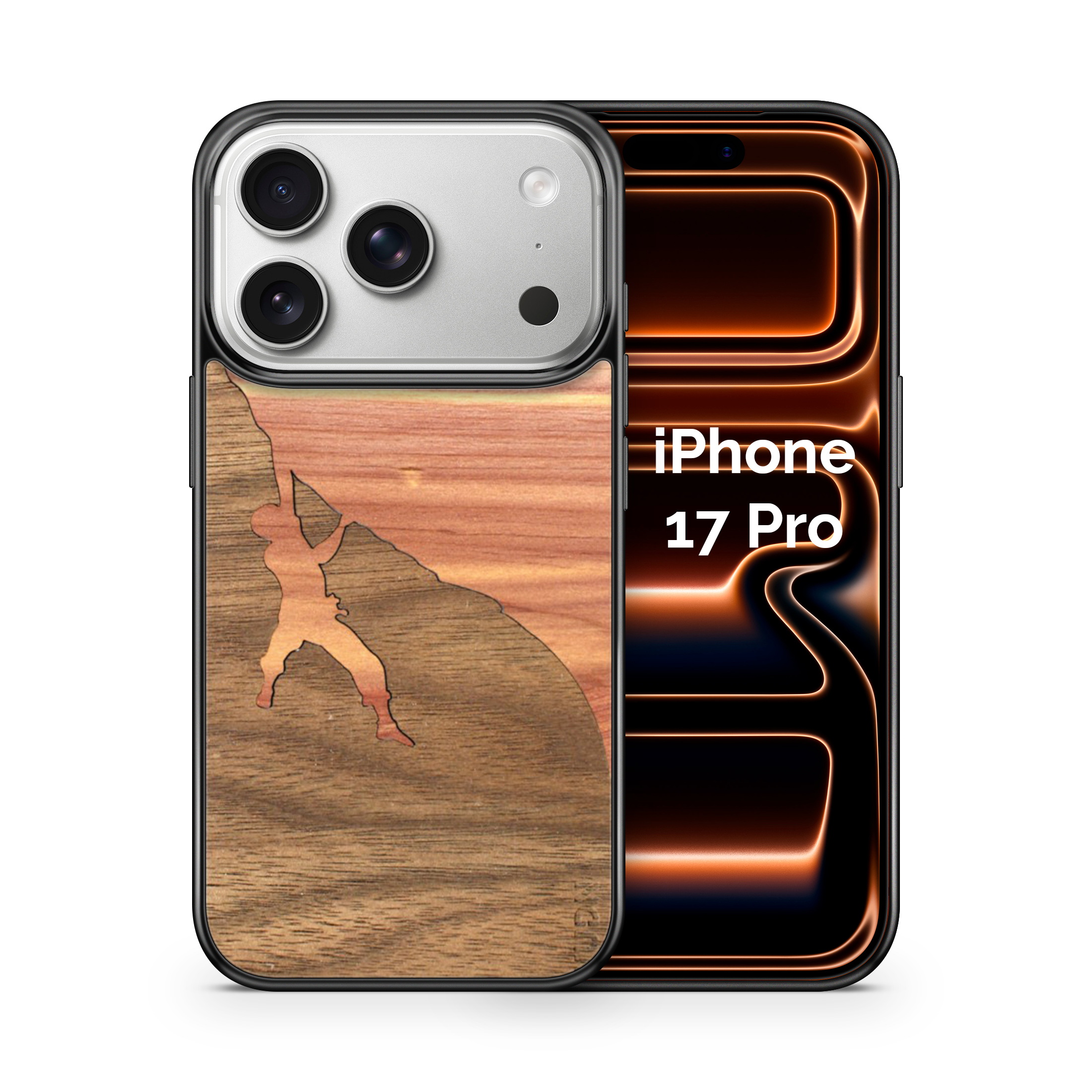 Slim Wooden Phone Case (Rock Climber Inlay)