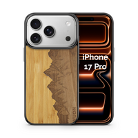 Slim Wooden Phone Case (Sawtooth Mountains Bamboo Sky)