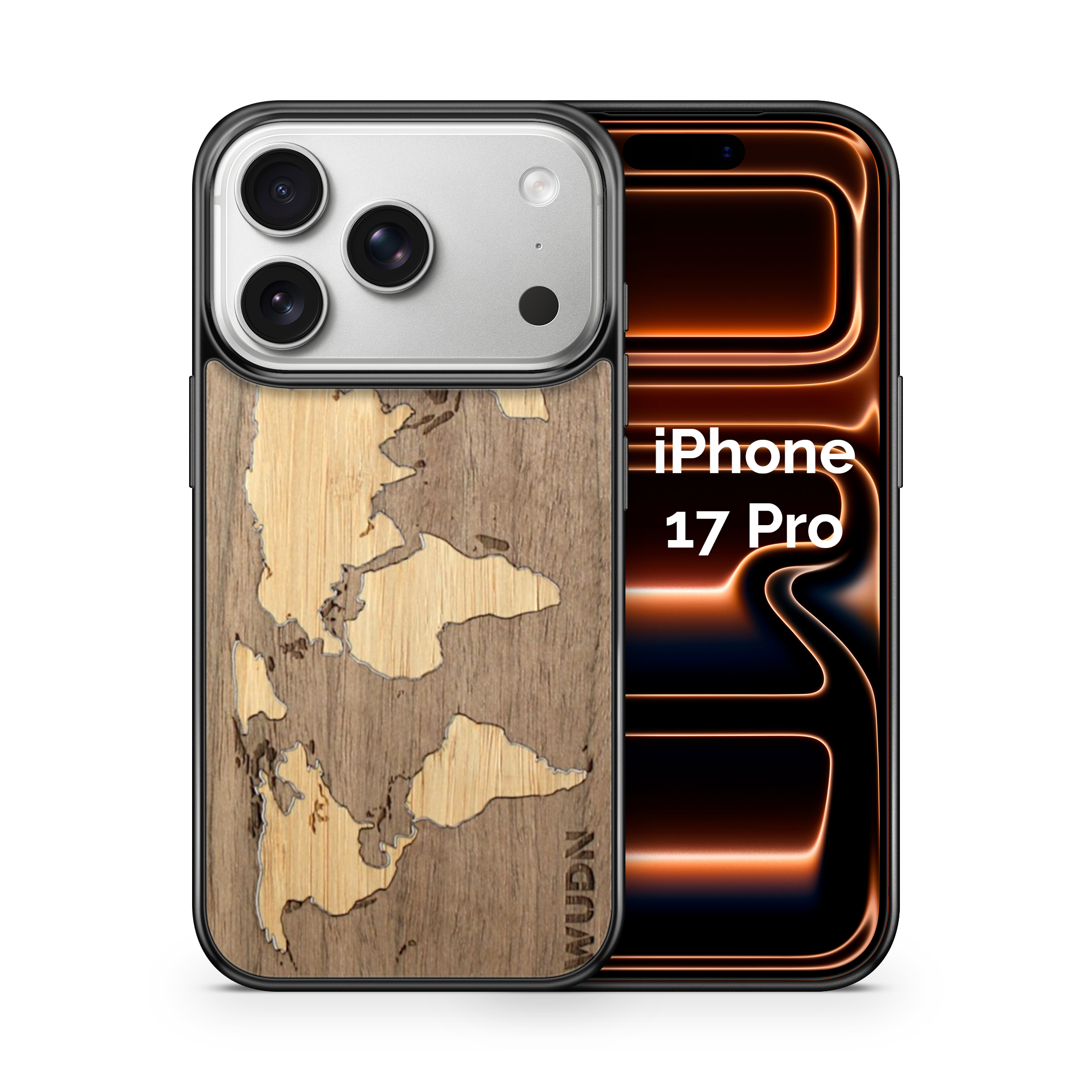 Slim Wooden iPhone Case (World Map Traveler - Walnut Ocean)