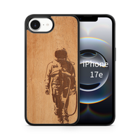 Slim Wooden Phone Case (Banksy Astronaut in Mahogany)