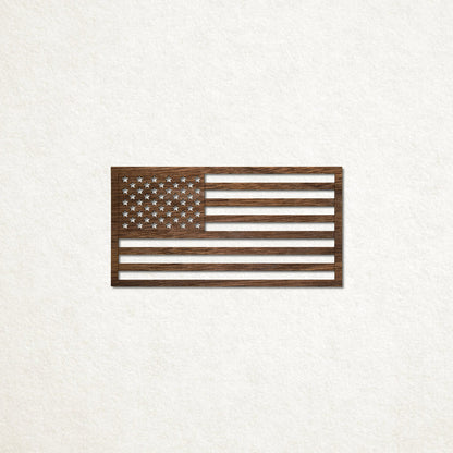 Wooden American Flag Sticker