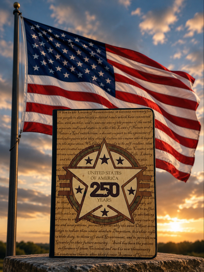 USA 250th Anniversary Wood Journal