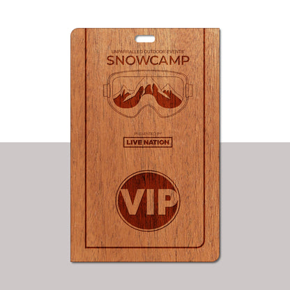 Real Wood Event Credential Badge (up-to 5.5" x 3.5")