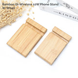 Solid Bamboo Pocket Phone Stand with Wireless Charger (BIGWOOD)