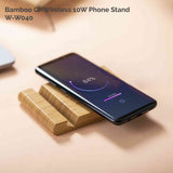 Solid Bamboo Pocket Phone Stand with Wireless Charger (BIGWOOD)