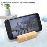 Solid Bamboo Pocket Phone Stand with Wireless Charger (BIGWOOD)