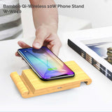 Solid Bamboo Pocket Phone Stand with Wireless Charger (BIGWOOD)