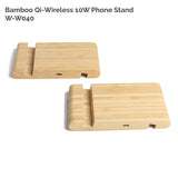 Solid Bamboo Pocket Phone Stand with Wireless Charger (BIGWOOD)