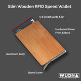 Customizable Slim Wooden RFID Blocking Speed Wallet