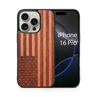 Slim Wooden iPhone Case (American Flag in Mahogany)