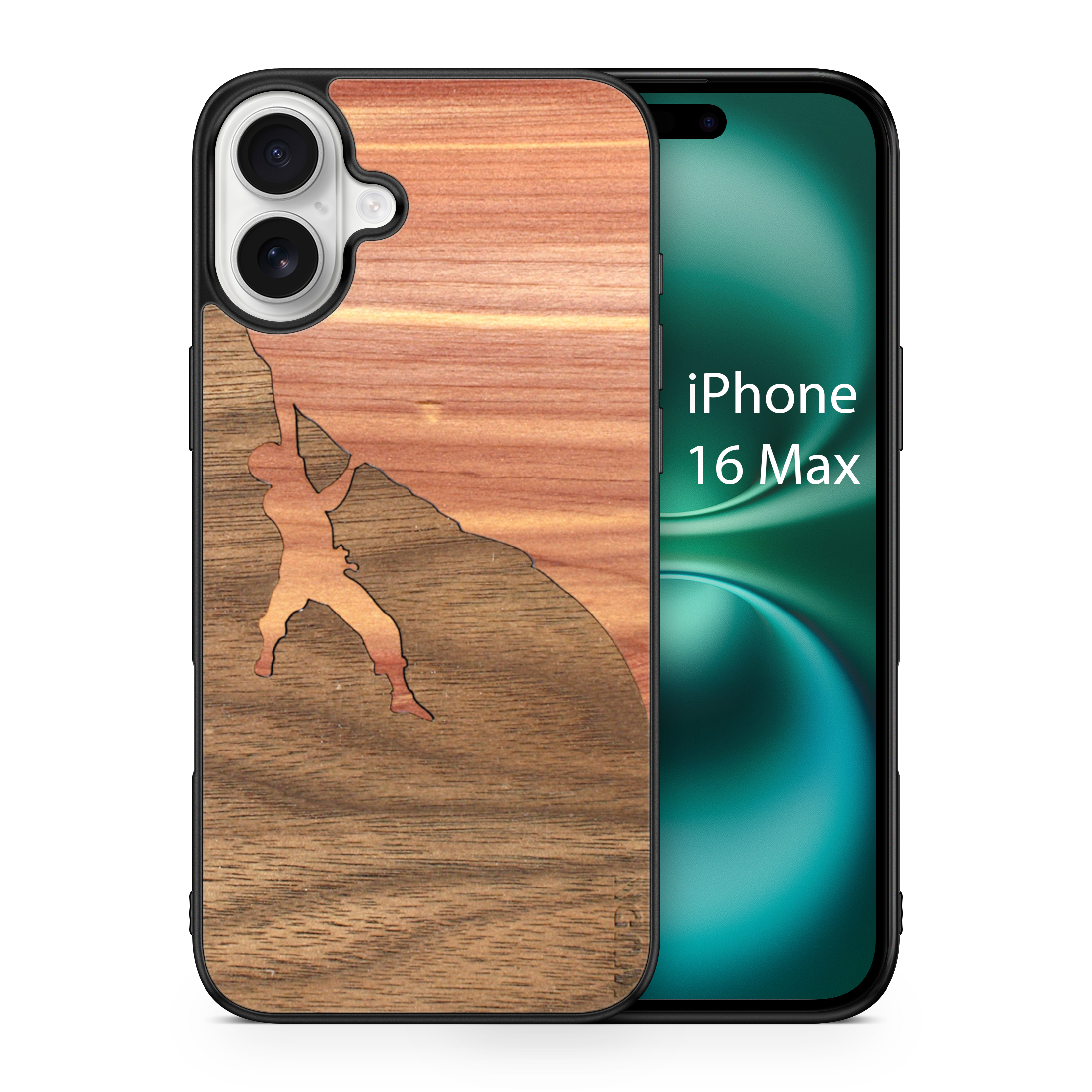 Slim Wooden Phone Case (Rock Climber Inlay)