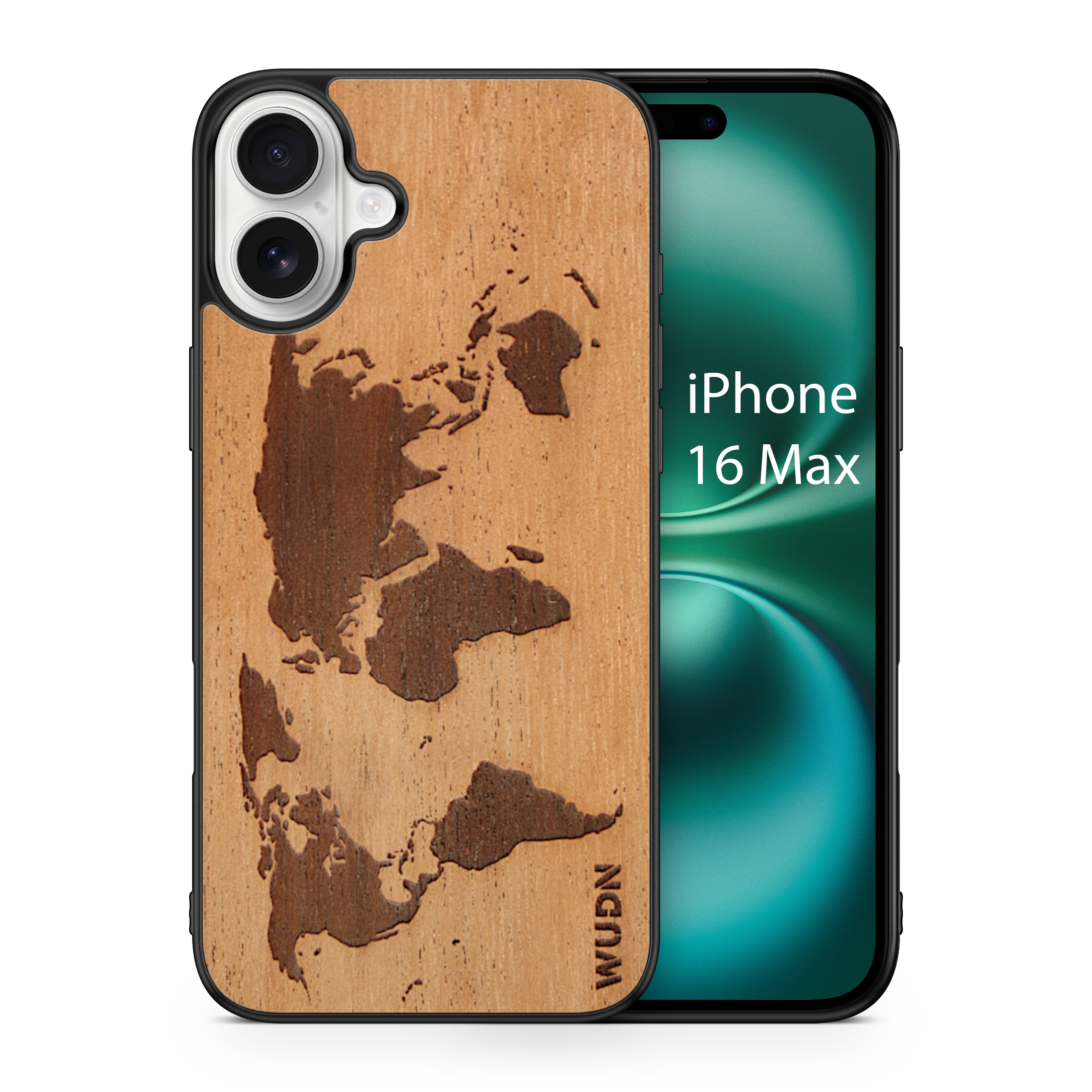 Slim Wooden iPhone Case (World Map Traveler in Mahogany)