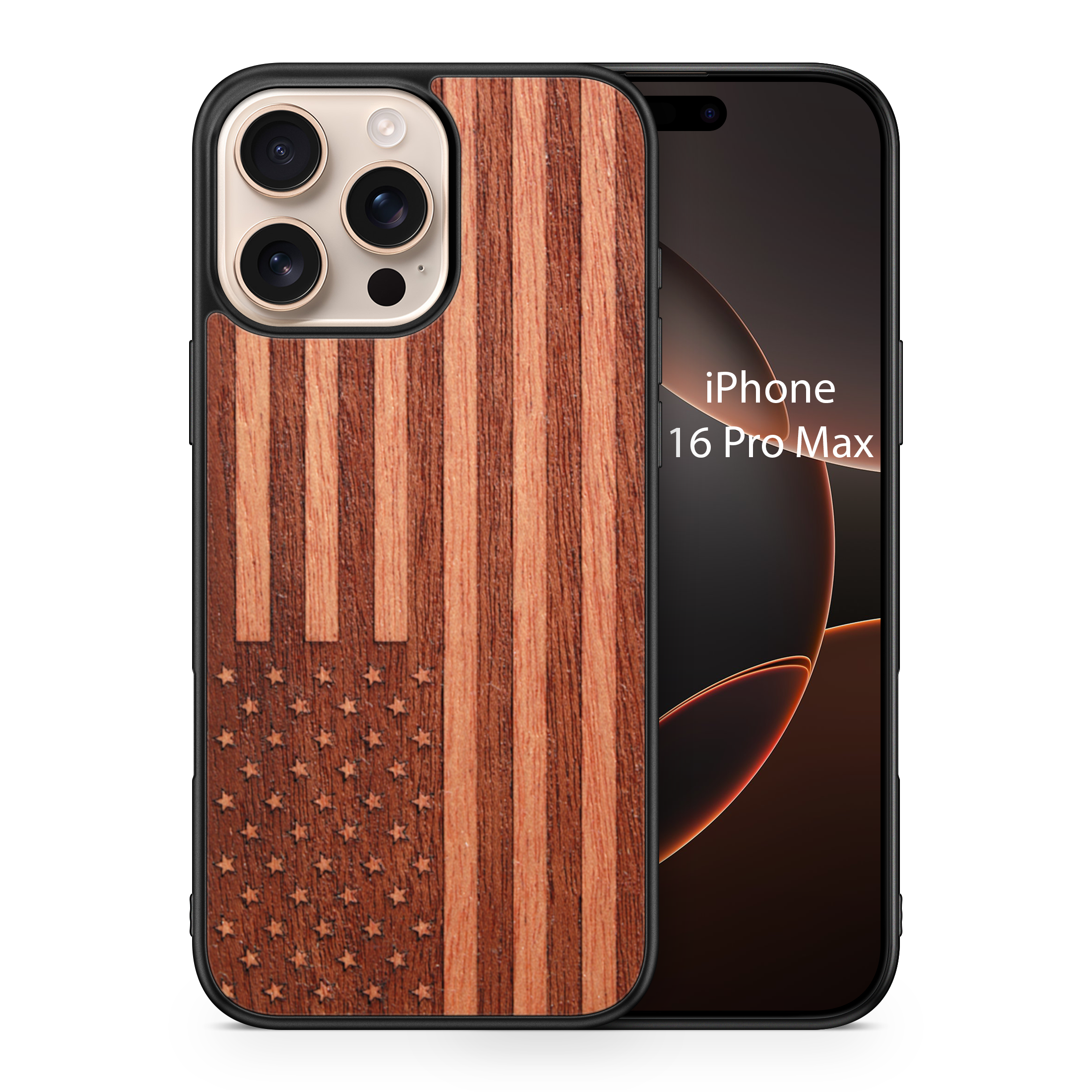 Slim Wooden iPhone Case (American Flag in Mahogany)