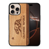 Slim Wooden iPhone Case | California Republic in Mahogany