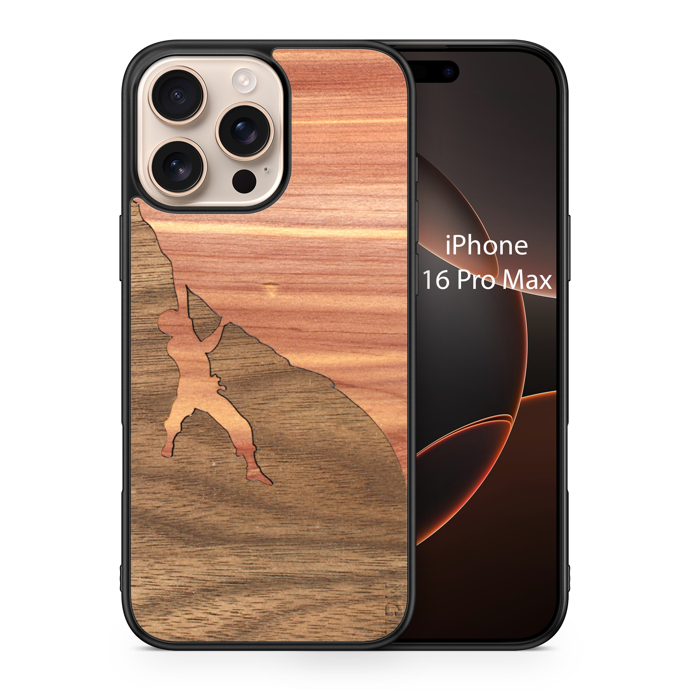 Slim Wooden Phone Case (Rock Climber Inlay)