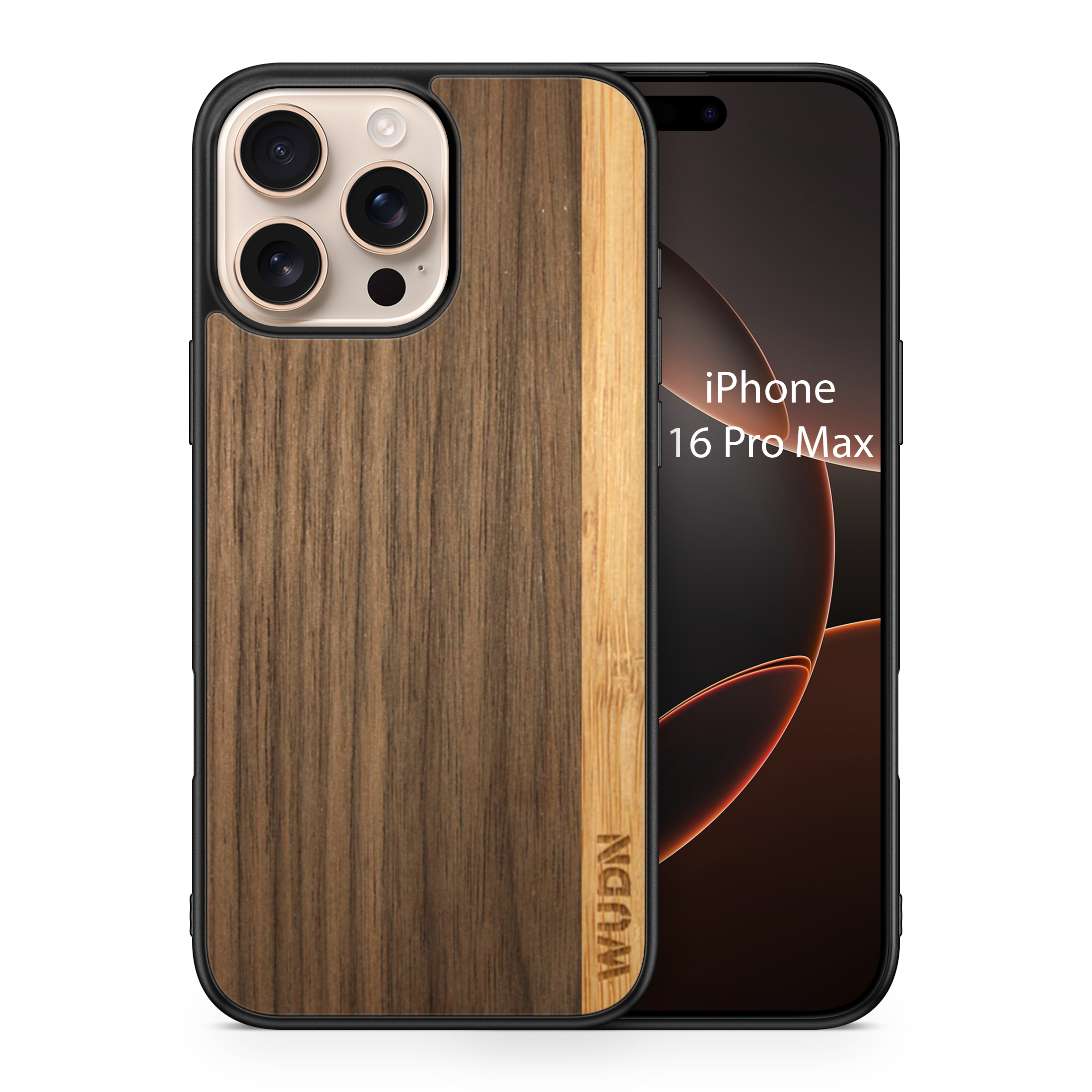 Slim Wooden iPhone Case (Walnut / Bamboo Stripe)