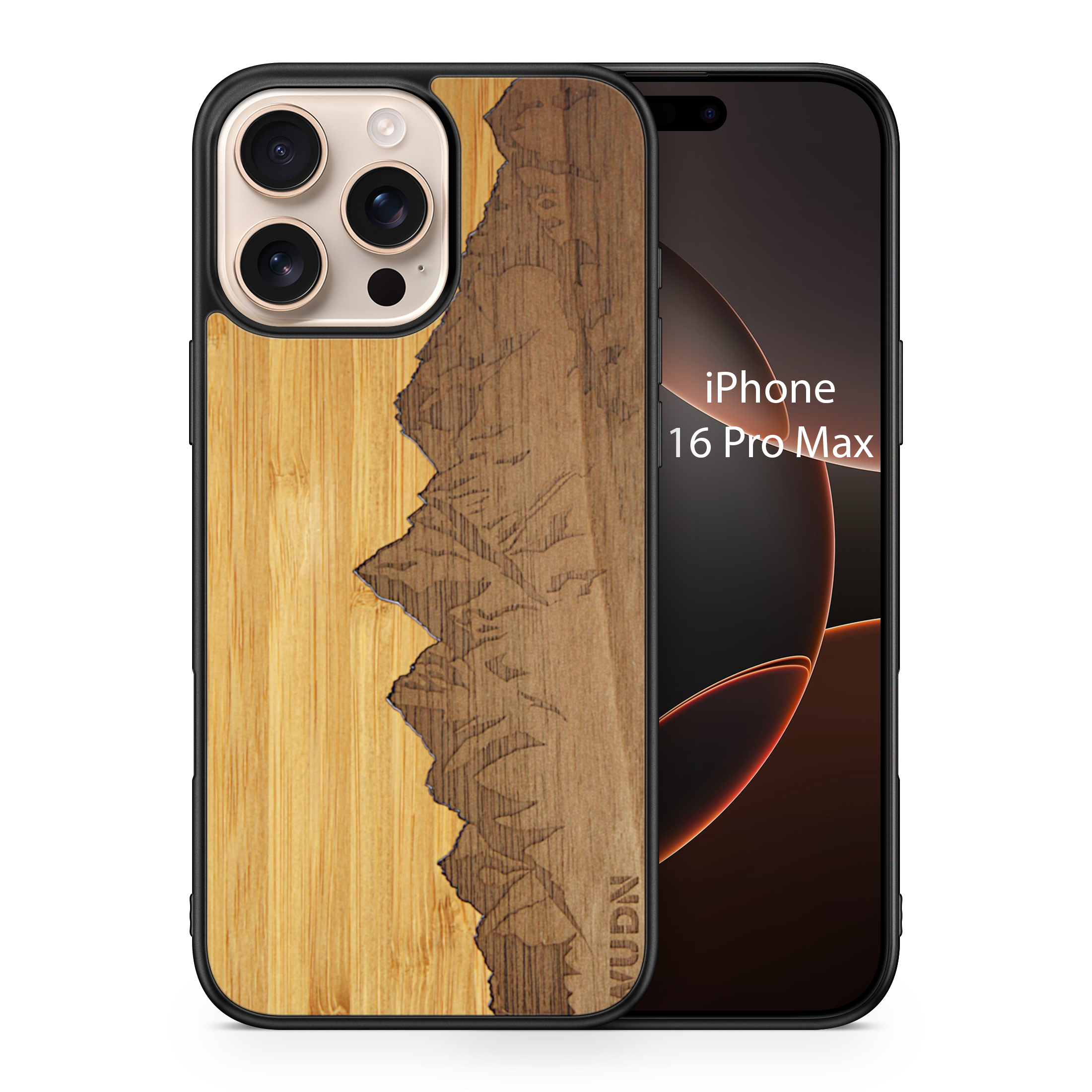 Slim Wooden Phone Case (Sawtooth Mountains Bamboo Sky)