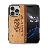 Slim Wooden iPhone Case | California Republic in Mahogany
