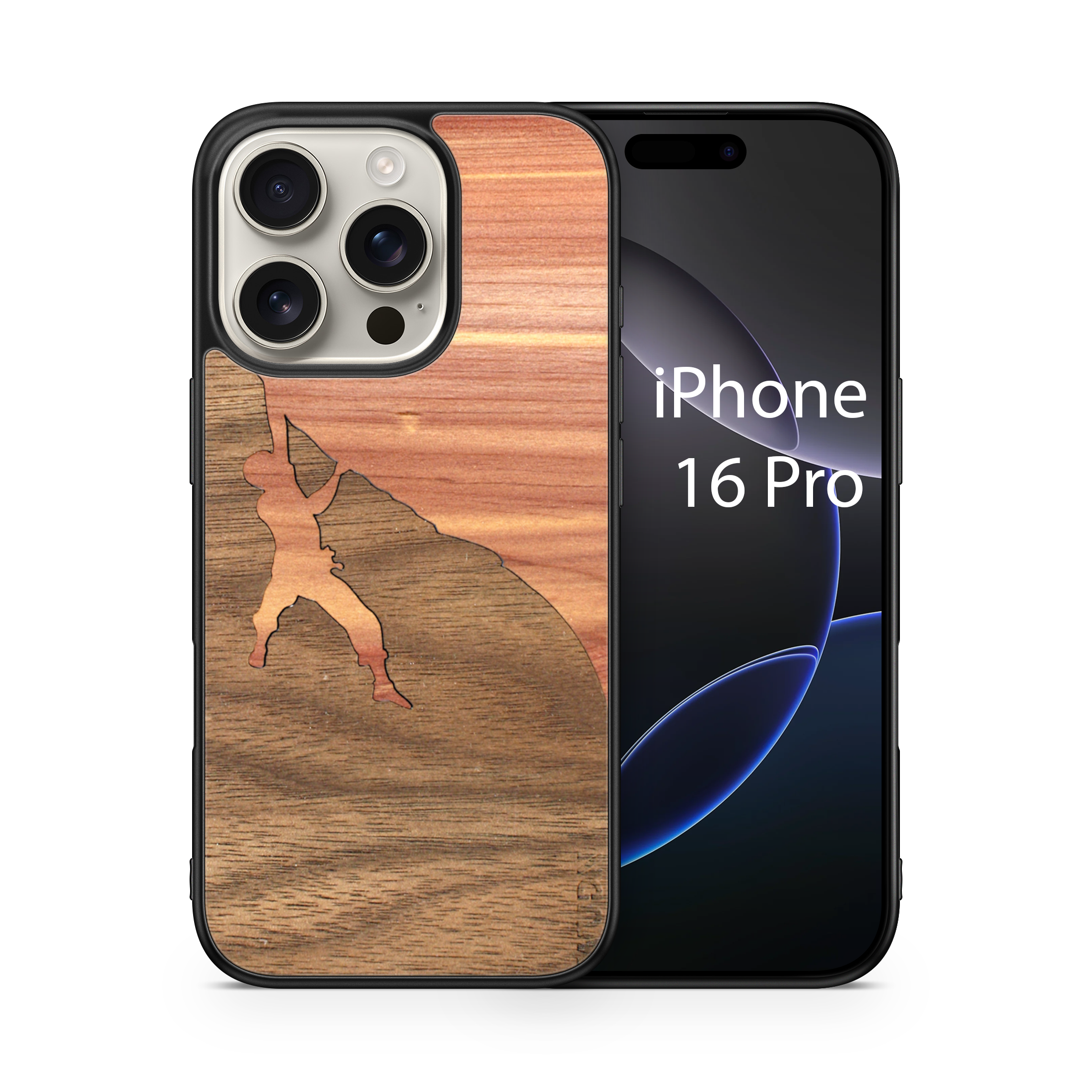 Slim Wooden Phone Case (Rock Climber Inlay)