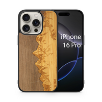 Slim Wooden Phone Case (Sawtooth Mountains Walnut Sky)