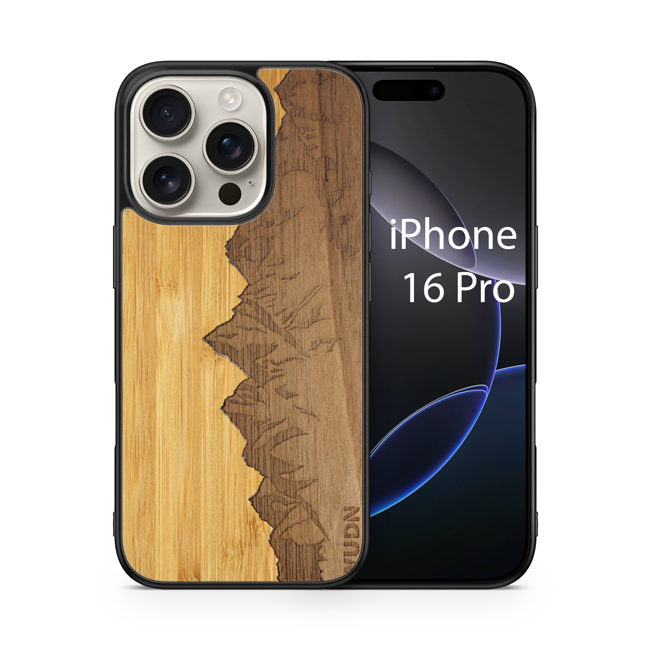 Slim Wooden Phone Case (Sawtooth Mountains Bamboo Sky)