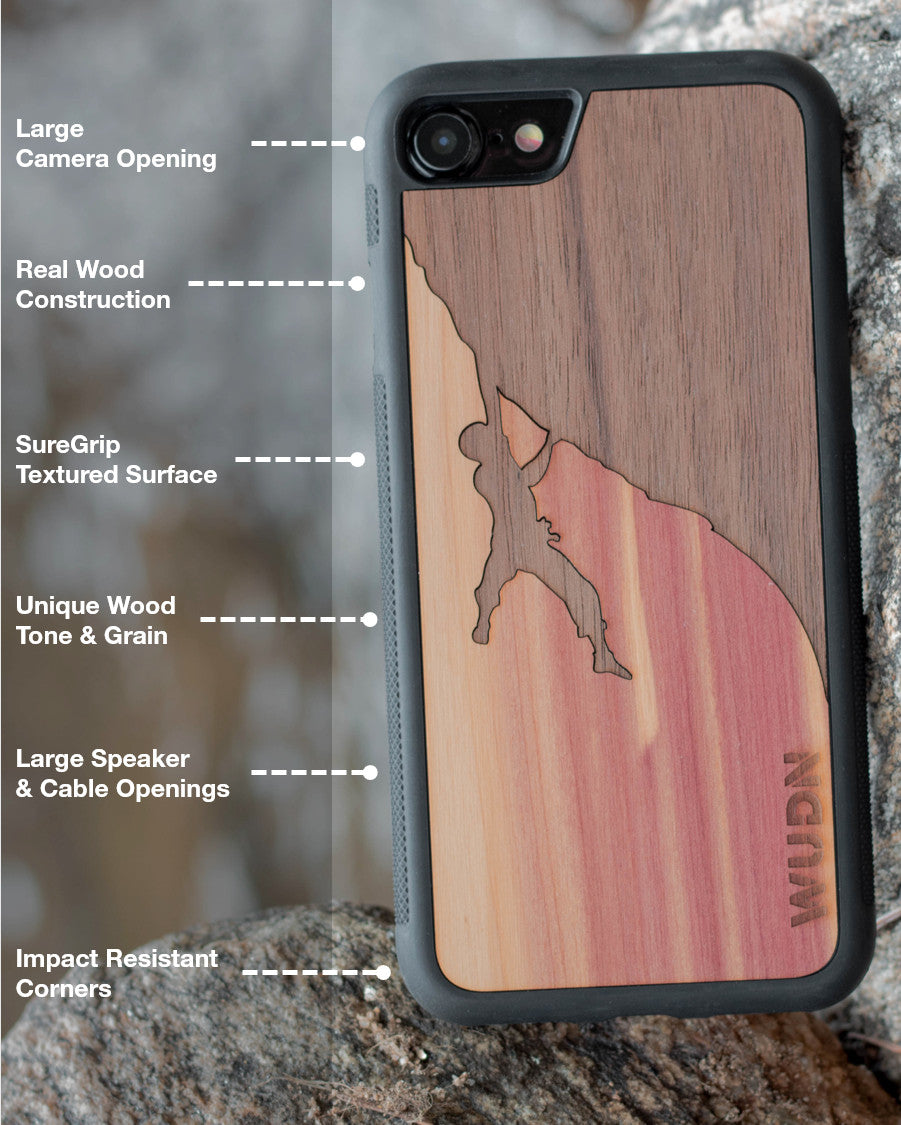 Slim Wooden Phone Case (Sawtooth Mountains Walnut Sky)
