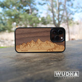 Slim Wooden Phone Case (Sawtooth Mountains Walnut Sky)