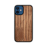 Slim Wooden iPhone Case (American Flag in Black Walnut)