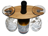 Wooden Wine Glass Caddy - Two Glass, Bar - WUDN