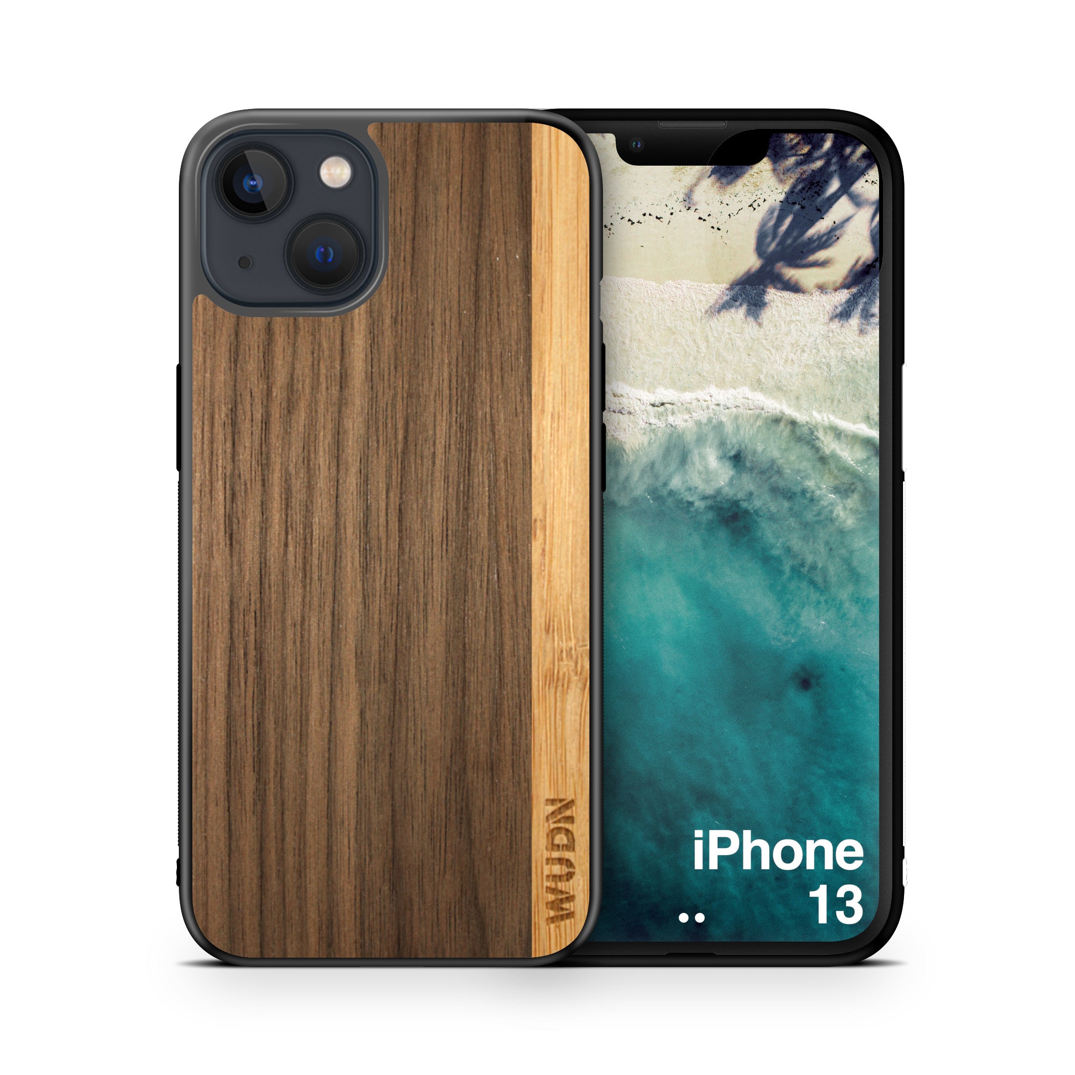 Slim Wooden iPhone Case (Walnut / Bamboo Stripe)