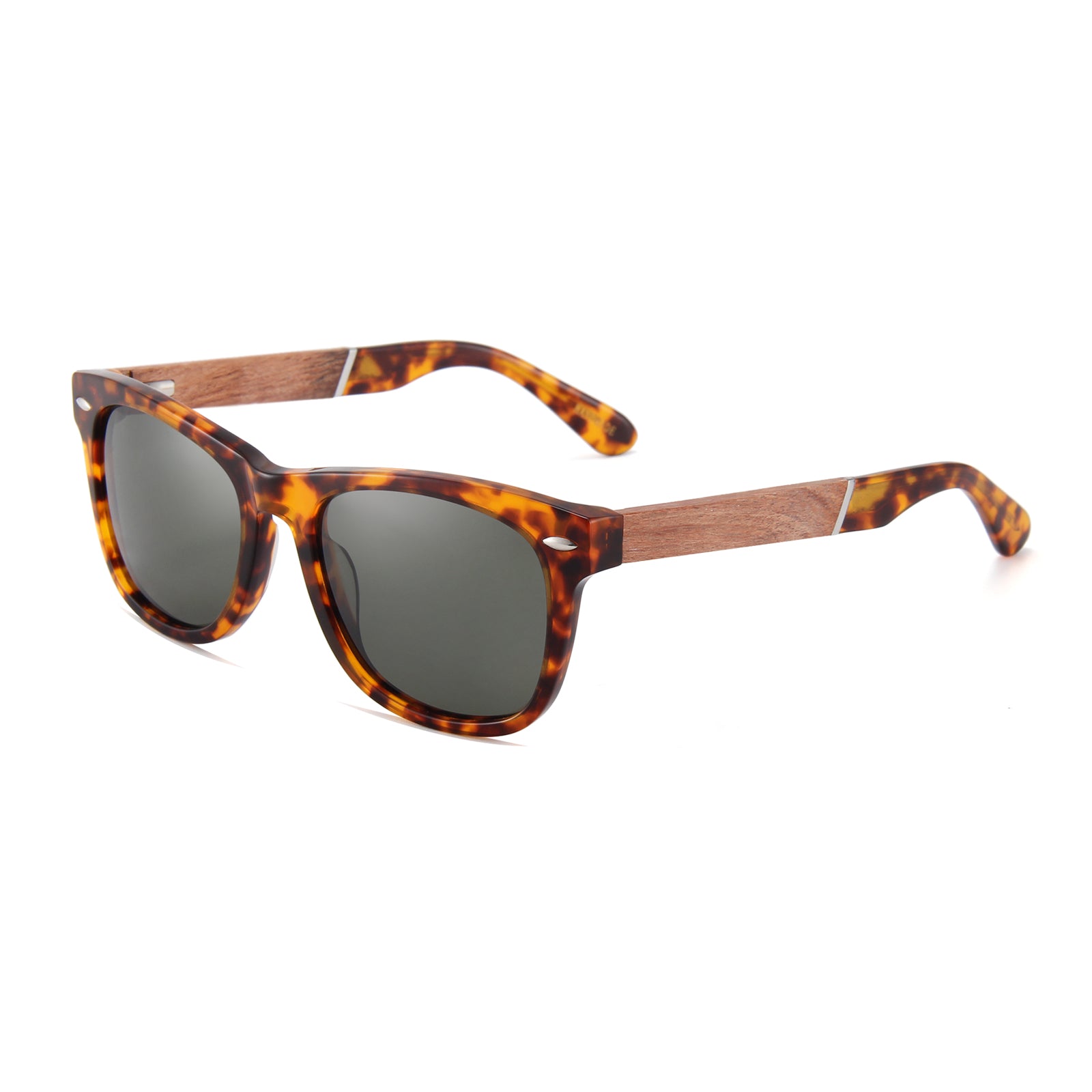 Wooden Sunglasses Mens Women's Ebony Wood, Classic Hybrid