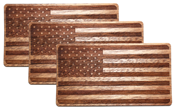 Wooden American Flag Sticker