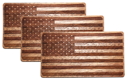 Wooden American Flag Sticker