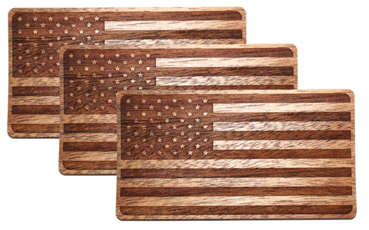 Wooden American Flag Sticker