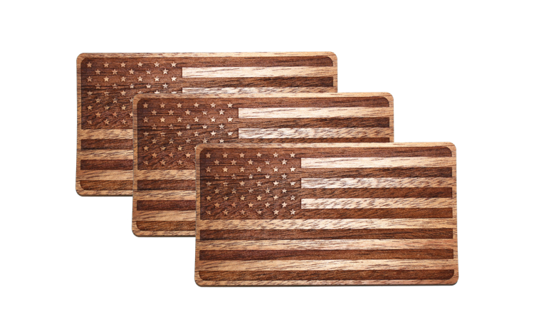 Wooden American Flag Sticker