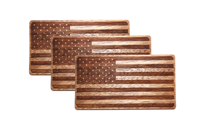 Wooden American Flag Sticker