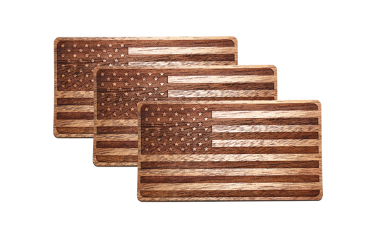 Wooden American Flag Sticker