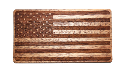 Wooden American Flag Sticker