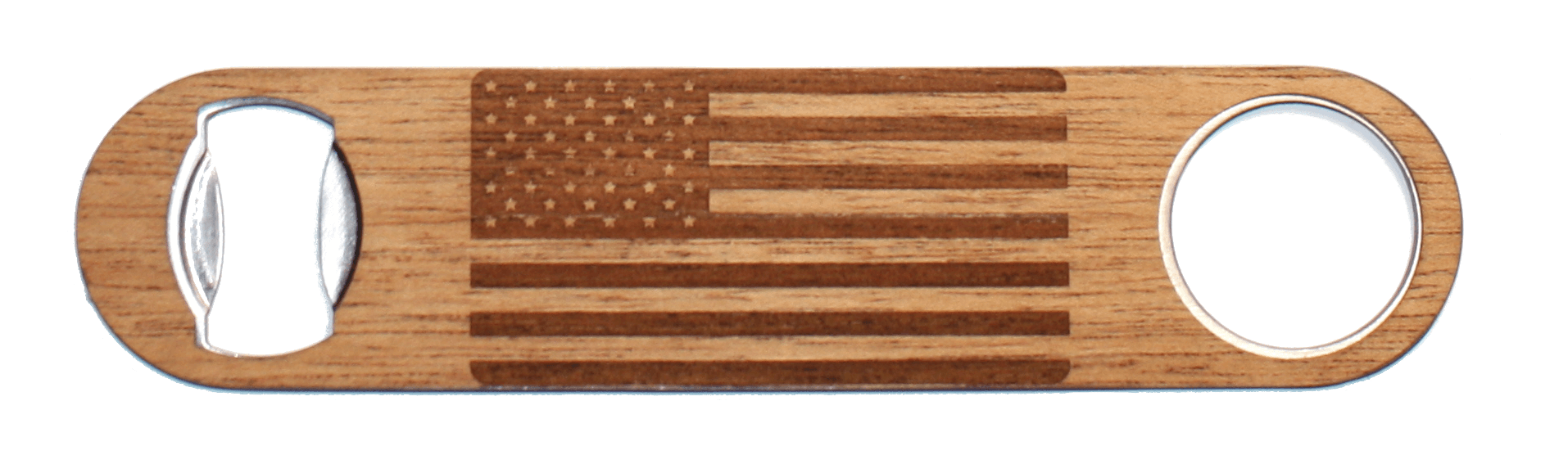 American Flag Wood Industrial Bottle Opener, Bar - WUDN