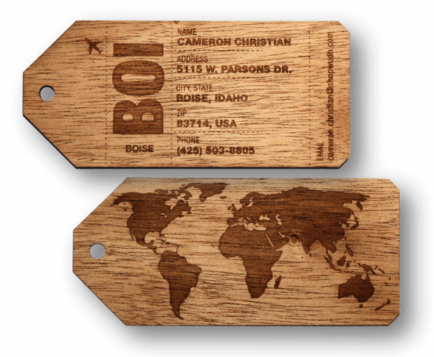 Luggage Tags with Logo Laser Printed , Engraved Luggage Tag