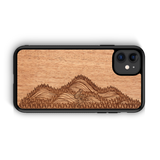 Real wooden phone cases mahogany mountain biker outdoor adventure laser engraved