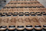 Customizable Industrial Wood Bottle Opener 5-Pack