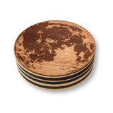 Wooden Coasters 4" (Full Moon in Mahogany) 4-Pack