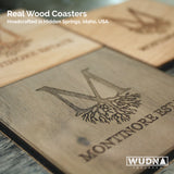 Wooden Coasters 4" (Tree Stump in Mahogany) 4-Pack