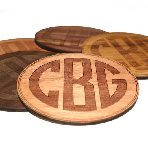 Wooden Coasters 4 (Tree Stump in Mahogany) 4-Pack