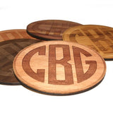 WUDN HNDCRFTD - Wooden Coasters 4 (18 Shape / Wood Options) 4-Pack Black Walnut / Circle