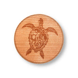 Wooden Coasters 4" (Sea Turtle in American Cherry) 4-Pack
