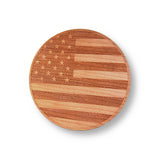 Wooden Coasters 4" (American Flag in Mahogany) 4-Pack